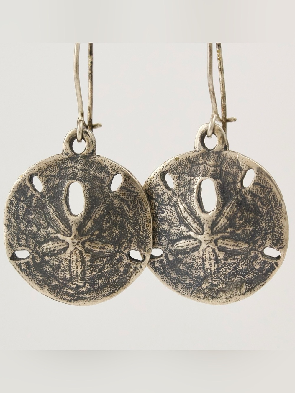 Vintage James Avery Sterling Silver Sand Dollar Dangle Earrings Rare Retired